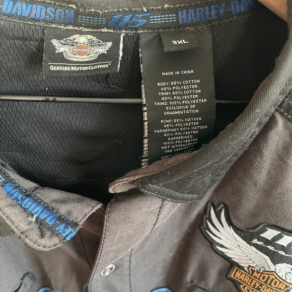 Harley Davidson Men's 115th Anniversary Performance Vented Long Sleeve Shirt 3XL - Picture 8 of 8